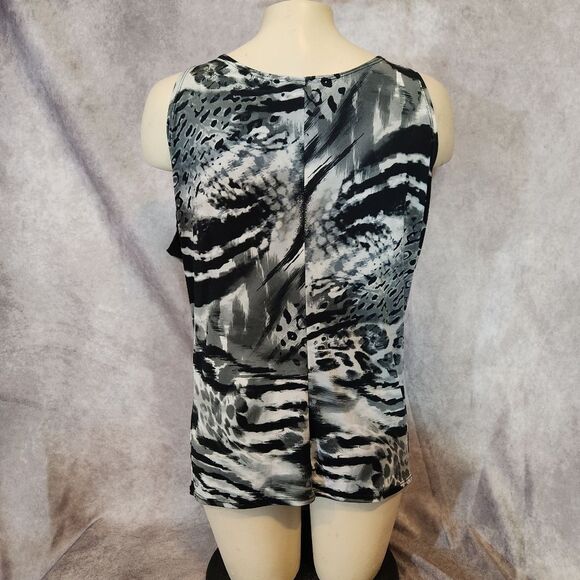 Lafiance Stylish Black and Gray Women's Top Size Large - Picture 3 of 4